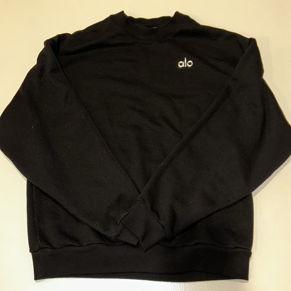 ALO Sweatshirt Accolade Crew Neck and Accolade Straight Leg Sweatpant Black XXS - Picture 3 of 10